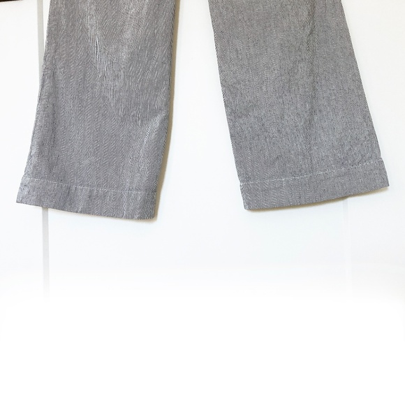 J. Crew Factory Lizzie High-rise Patch-pocket Wide-leg Pant Blue/White Stripe-27 - Picture 7 of 8